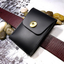 Ultra-thin invisible mini belt running bag hanging waist wearing Belt car key bag card bag men leather cowhide 3617