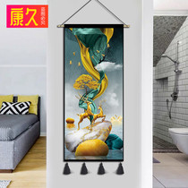   Nordic elk tapestry hanging cloth Living room entrance cloth hanging painting background wall decorative painting Dining room tapestry hanging cloth light