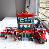 Building blocks toys City Fire Department Fire Fighter Police Station Jigsaw Boy Assembly Children 6 years old