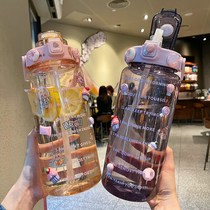 Large cup 2000 ml sports large capacity high temperature resistant summer cup Straw Fitness water bottle Oversized 2L kettle