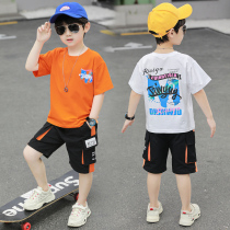 Boys summer clothing suit 2022 new summer sports childrens clothes boy cool handsome boy summer tide short sleeves