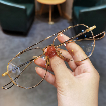 Jane Dan Crosheart myopia frame men and women art retro flat mirror ultra light pure titanium gold wire thin frame glasses frame