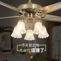 With lamp ceiling fan main horizontal suction lamp ceiling lamp wood leaf ceiling fan lamp Restaurant fan light Living room with lamp iron leaf Electric wind