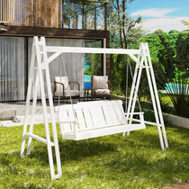 Fashion Casual Outdoor Patio Swing Rocking Chair Outdoor Yard ANTI-CORROSIVE WOOD SWING CHAIR MESH RED DOUBLE WOOD HANGING CHAIR