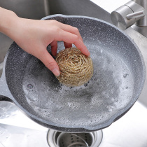 Pure brass wire cleaning ball kitchen dish washing away from slag Divine Instrumental Brass Magic Polished Steel Wire Ball Home Brushed Pan Decontamination Brush