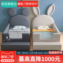 Childrens bed solid wood splicing bed plus wide side bed baby room baby room baby room bed princess bed with guardrail single bed custom