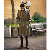Trench Coat mens double-breasted long shoulder sleeve spring and autumn loose profile Coat