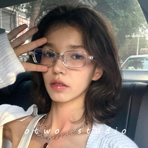 Half-frame retro gm glasses women can be equipped with myopia lenses with degrees of plain transparent glasses frame small face male Korean version of tide