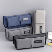 Brief Canvas Pen Bag Primary School Students High School Students Large Capacity Pencil Case Korea Creative Trend Junior High School Students Multifunction Lead Pencil Case Day Family of girls High level sensation Dirty Pen Bag