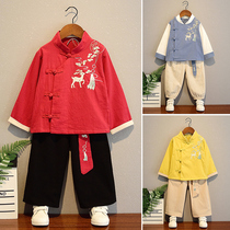 Boys Hanfu autumn clothes Chinese style childrens ancient clothes Autumn New Super fairy baby catch week improved Tang suit small children tide