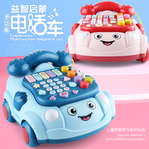 Baby childrens toys simulation telephone landline male baby music multi-function puzzle early education 1 year old 2 little girl