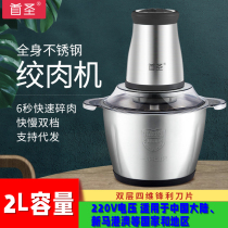 Household electric meat grinder small double-grade dough machine minced meat minced vegetable cracker stainless steel cooking machine