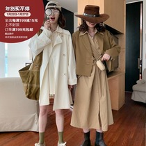 MorningHaze trench coat women autumn new Tencel fog falling feeling small medium long thin coat