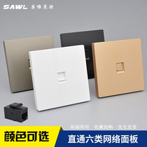 Straight through six types of network wire sockets for home dark clothing one thousand trillion TJ45 computer network extended to joint dual-through head panel