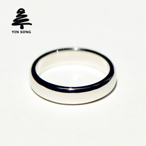 4 5mm rounded ring Pt950 platinum ring simple glossy aperture men and women couples on the ring lettering
