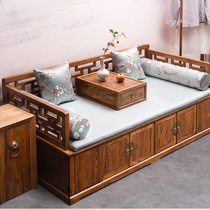 Luohan bed new Chinese style solid wood small apartment Old Elm sofa bed Luohan chair collapse Zen house antique furniture