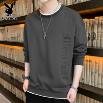 Playboy round neck sweater mens long-sleeved T-shirt autumn trend loose base autumn coat Casual top clothes men