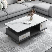 Light luxury Rock board marble coffee table TV cabinet combination modern simple small apartment Nordic coffee table table living room household