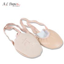 Chen Ting Professional rhythmic gymnastics shoes Full leather half-foot practice shoes Exposed heel body modern dance shoes