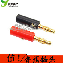 Plastic gilded banana plugs red and black 1 pair of 4MM banana heads