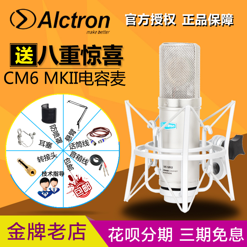Alctron/Ecktron CM6 MKII Large Vibrating Membrane Capacitance Recording Microphone Station YY Anchor Microphone Set