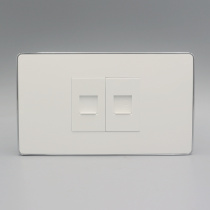 Silver edge 120 type network phone socket Computer phone socket Super five network phone voice network cable panel