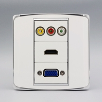 Steel frame White Type 86 welding-free VGA Audio and video plus HDMI HD TV socket multimedia wall panel
