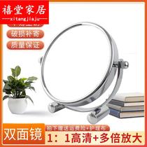 Desktop makeup mirror double-sided HD European style 3 5  10x magnification dressing student dormitory desktop portable small mirror