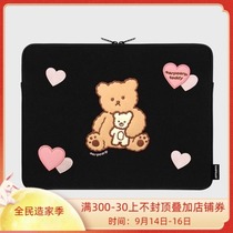 Korean earpearp cute bear mac laptop ipad computer liner storage bag 11 13 15 inch pro