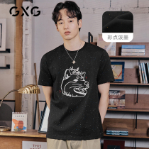 GXG mens clothing (life series)21 summer new product Shiba Inu theme cartoon embroidery simple short-sleeved T-shirt men