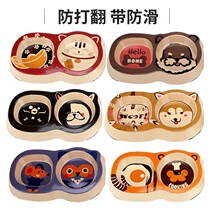 Pet dog dog bowl double bowl cute dog basin cat bowl dog food anti-knock cat bowl cat bowl small rice bowl rice basin