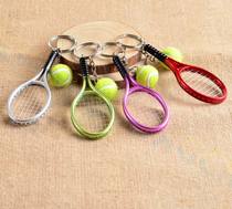 Tennis Racket Bag Pendant Plastic Mini Tennis Racket Keychain Trinkets Sports Fans souvenirs School Gifts