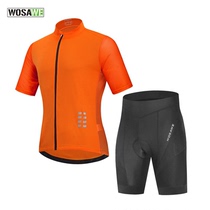 Wosavvy Outdoor Sports Short Sleeves Top Speed Dry Ventilation Perspiration Sweat Bike Silicone Cushion Shorts Riding Suit Suit
