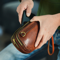 High-end hands for Italy Imported Bull Leather Mens Large Capacity Hand Grab Bag Retro Casual Multilayer Handbags