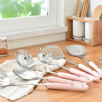 Spatula set Stainless steel anti-scalding stir-fry shovel Household kitchen full set of soup spoon colander frying shovel shovel spoon kitchenware