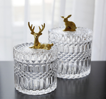 Glass City Nordic light luxury lead-free glass storage jars home decoration jars jewelry pieces cans cans cans