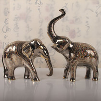 Pakistani bronze elephant feng shui porch home model couple object crafts ornaments