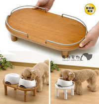 Japan Lichel wooden pet dining table cat bowl dog bowl heightened solid wood dining table eating bowl stand