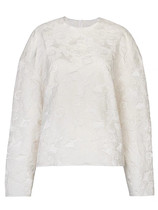 New Chinese MM white embossed jacquard loose profile shirt top wide pleated umbrella skirt skirt set
