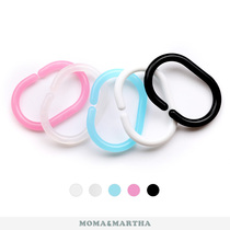 M Moma C-type black shower curtain hook Shower curtain ring Shower curtain accessories Shower curtain ring translucent white C hook
