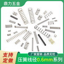 Spring parts small spring strength 0 6mm wire diameter large length stainless steel back - cutting clamp electrode