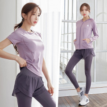 Yoga clothing 2021 new women high-end gym sports set quick-drying professional morning running step clothes autumn