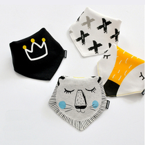 2 dress pure cotton baby saliva towel handsome male baby triangular towel double layer press buckle surrounding mouth child bib scarf