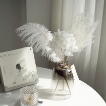 French feather bouquet fresh reed dried flower decoration desktop window living room decoration ins home decoration net red