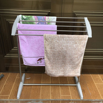 Mini small hanger Multi-function floor stainless steel mobile drying rack Balcony small bevel towel rack