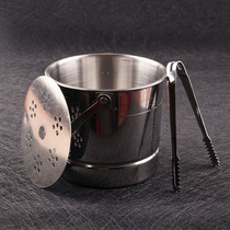 Ice bucket Stainless steel ice bucket Ice bucket Ice cube bar European-style portable ice bucket handle Ice bucket send ice clip