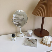 * Beautiful little sister-in-law * ins wind simple white desktop makeup mirror Student dormitory dressing mirror double-sided mirror