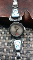 Former Soviet Union inlaid porcelain antique womens watch