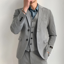 Autumn and winter suit suit mens coat Korean slim small single West casual mens suit jacket solid color dress