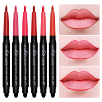Lip liner pen does not fade rotating lip undercut hook line dual-use mouth bite lip double head beginner display waterproof